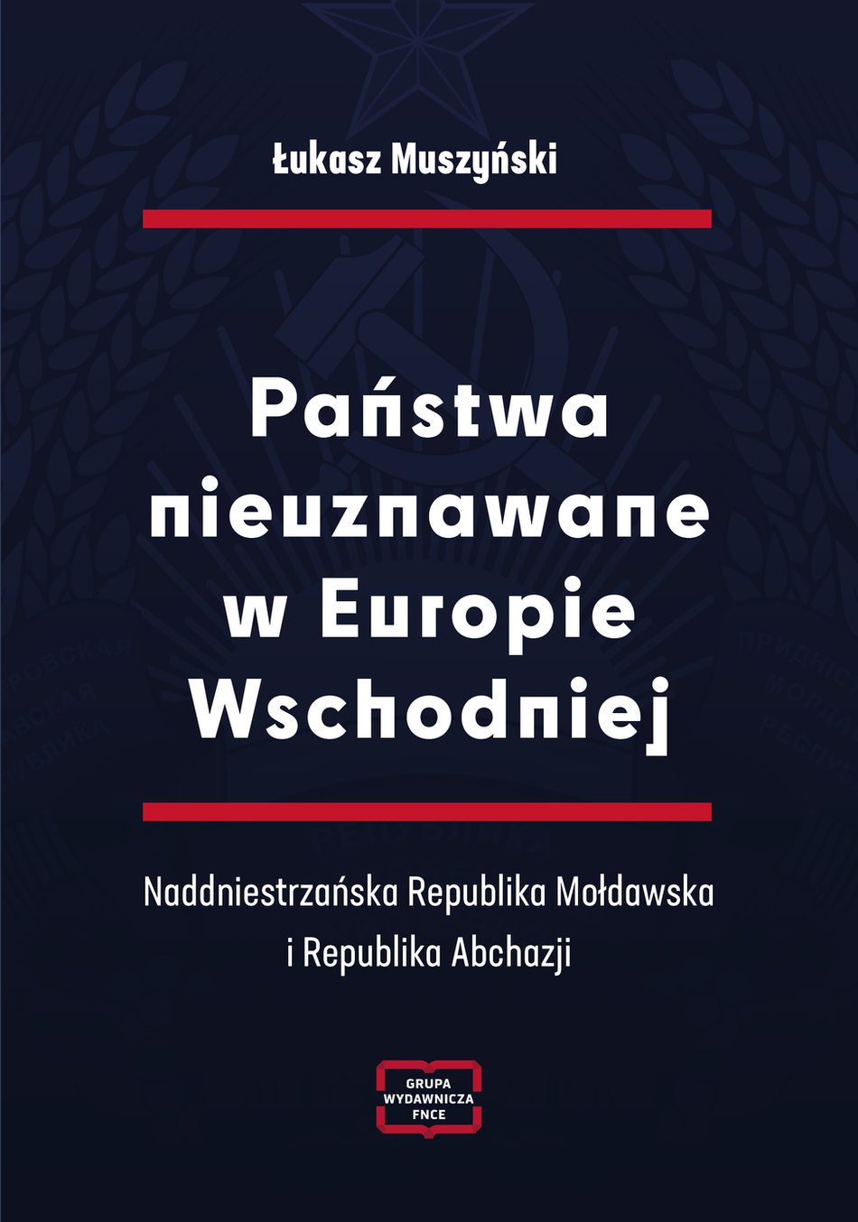 okładka książki białe litery na granatowym tle